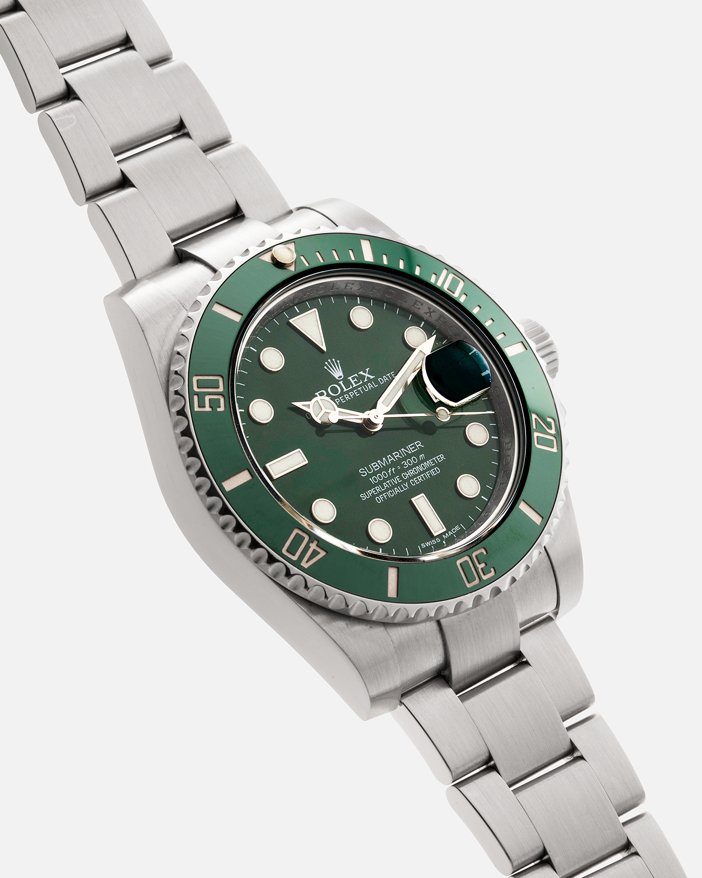 ROLEX  SUBMARINER HULK, REFERENCE 116610LV, A STAINLESS STEEL