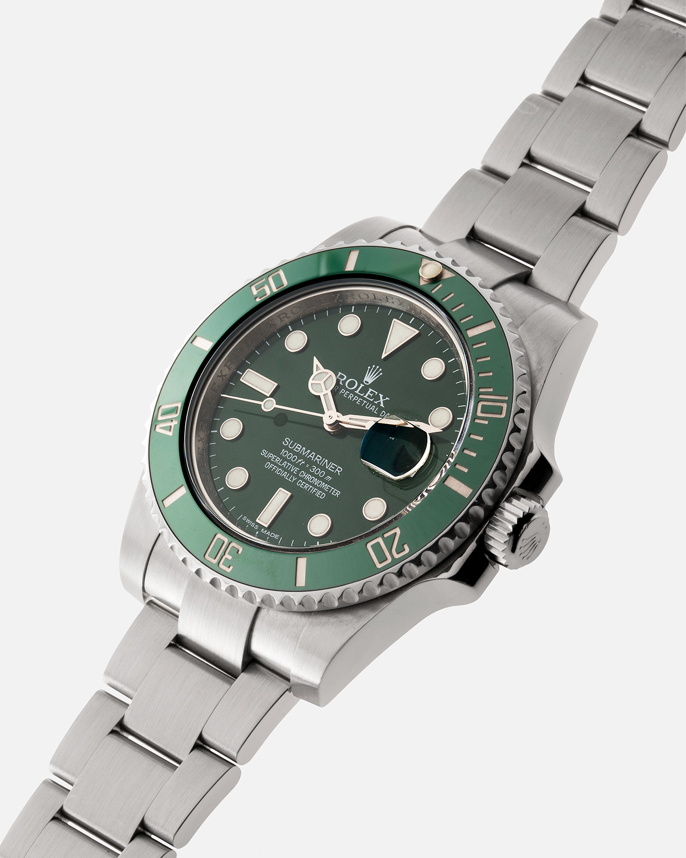 ROLEX  SUBMARINER HULK, REFERENCE 116610LV, A STAINLESS STEEL