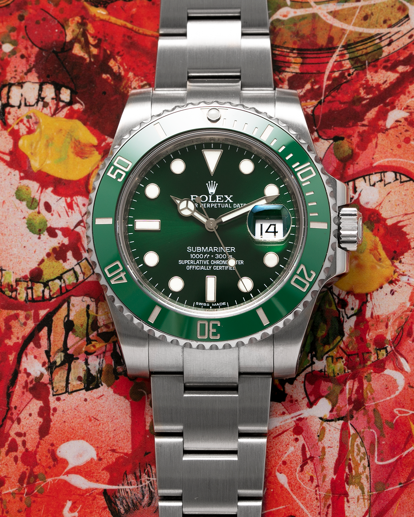 Hulk' Submariner, Ref. 116610LV Stainless steel wristwatch with