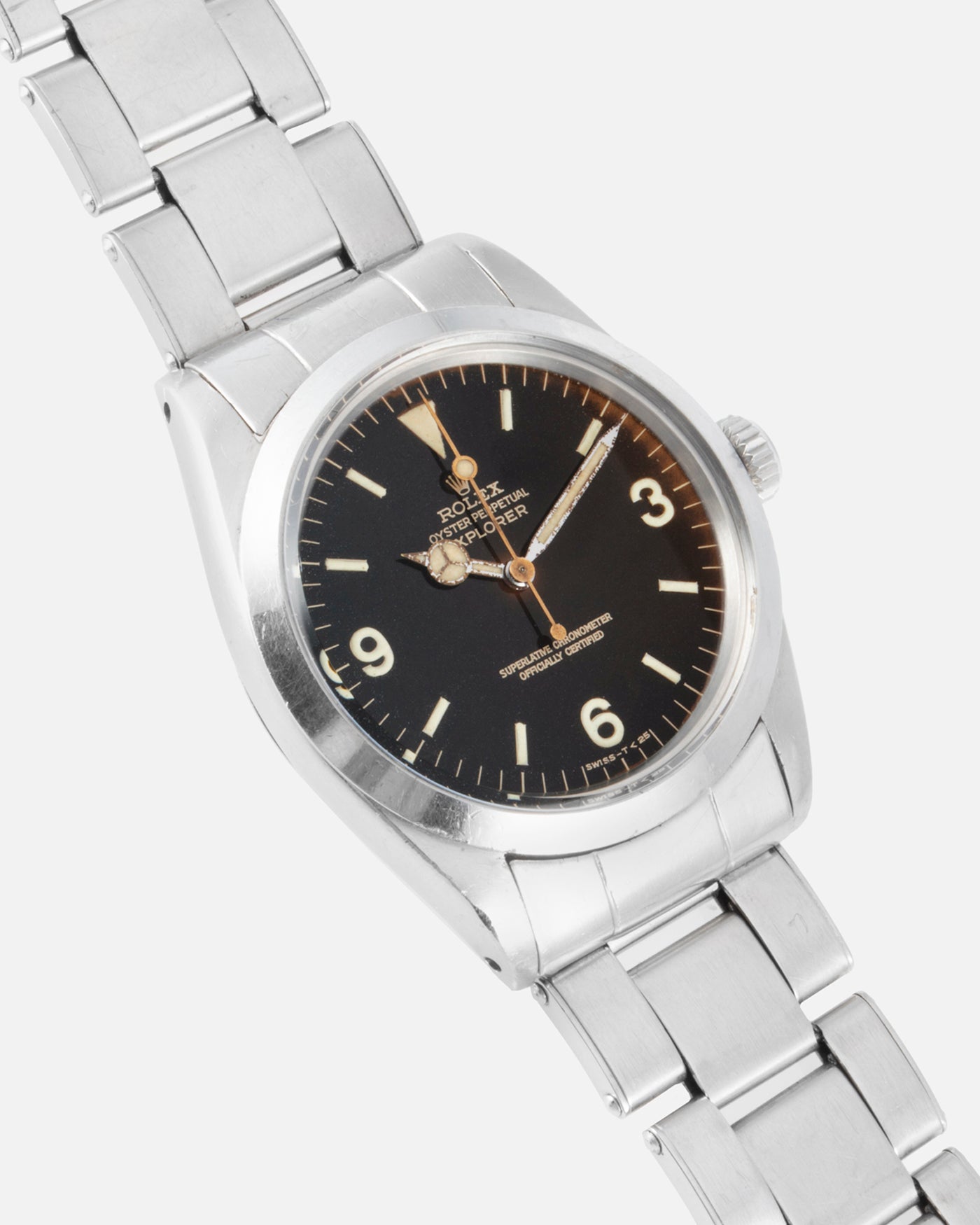 Brand: Rolex Year: Circa 1965/1966 Model: Explorer Reference Number: 1016 Serial Number: 1.2 mil Material: Stainless Steel Movement: Cal. 1560 Case Diameter: 36mm Lug Width: 20mm Bracelet/Strap: Rolex 7206 Rivet Bracelet with 58 end links dated 3.66