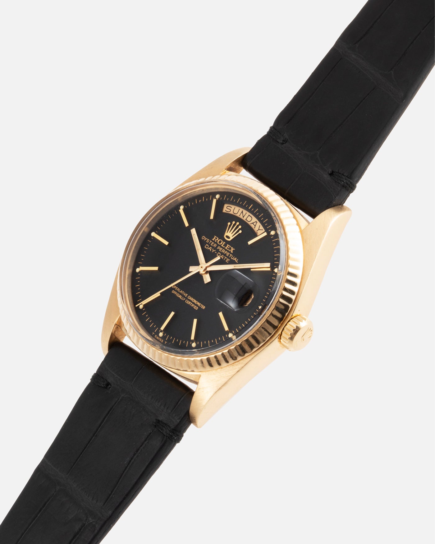 Rolex day date gold black dial shop