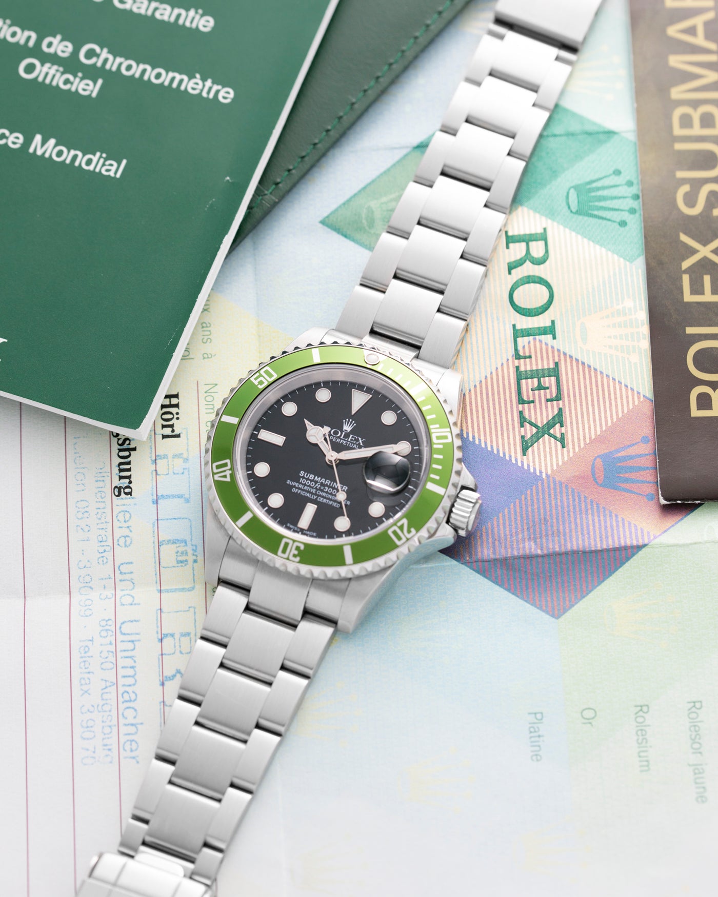 Rolex Submariner 16610LV Kermit B3 Lime