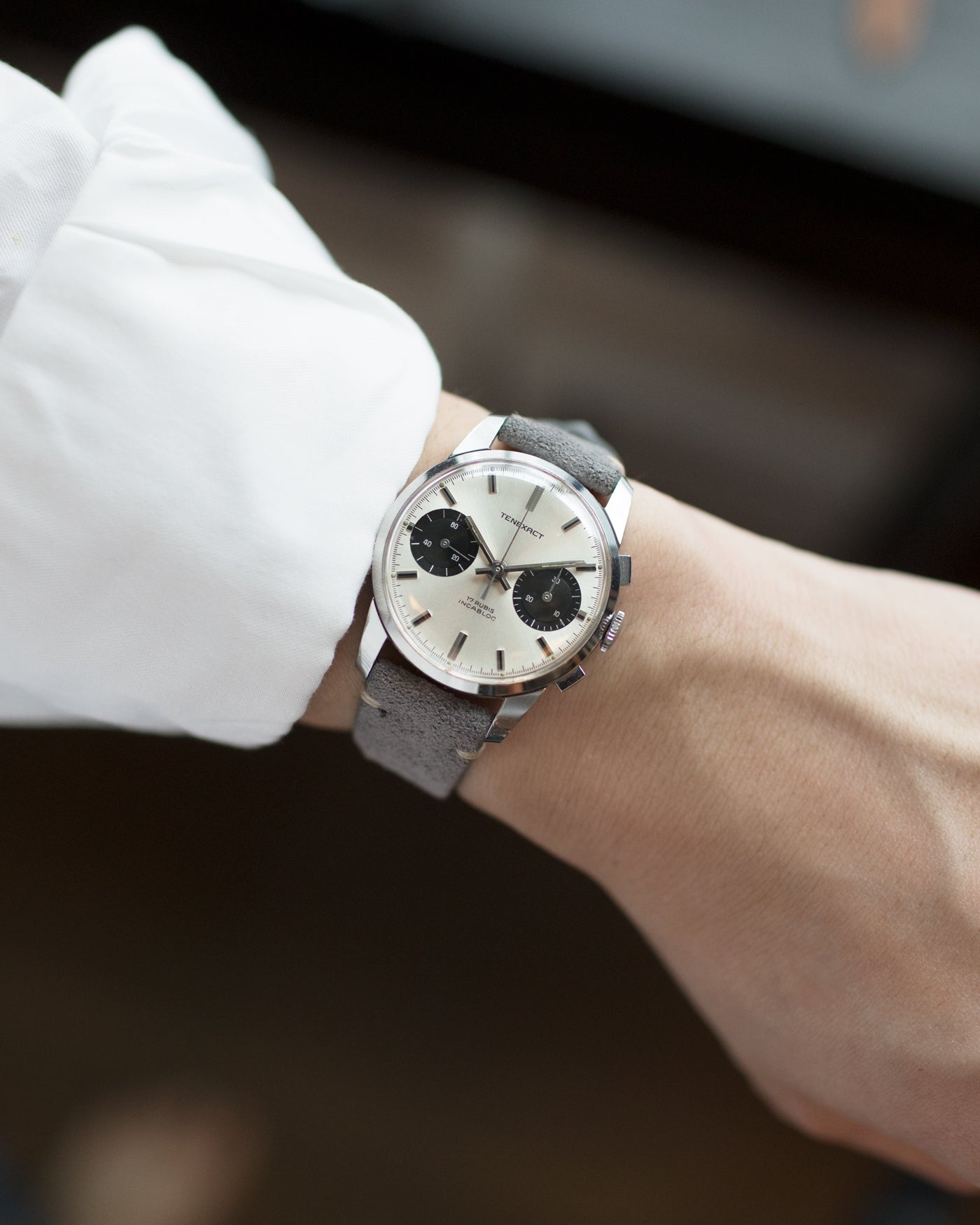 Tenexact Landeron 248 Panda Chronograph Watch S.Song Vintage Watches For Sale S.Song Watches