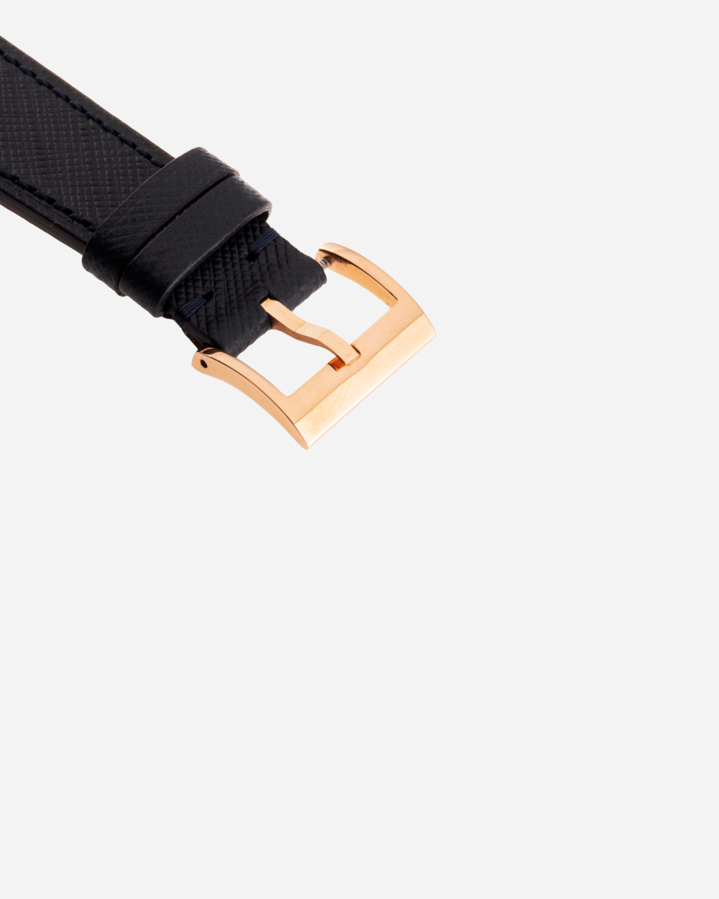 Brand: Universal Geneve Year: 1950’s Model: Uni-Compax Reference Number: 124103 Serial Number: 1550986 Material: 18k Pink Gold Movement: UG Cal. 285 Case Diameter: 37mm Lug Width: 20mm Bracelet/Strap: Molequin Navy Blue Textured Calf