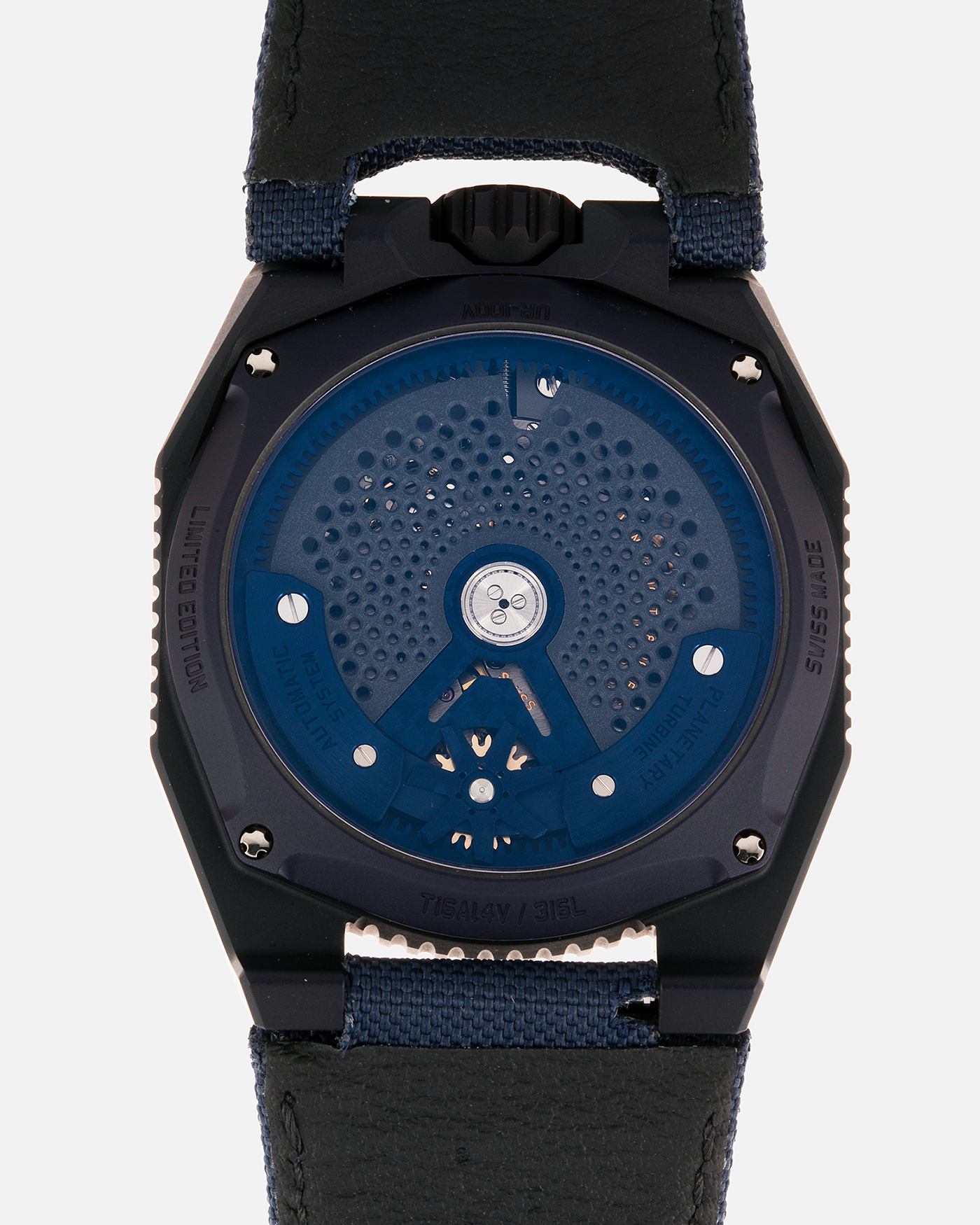 Brand: Urwerk Year: 2021 Model: UR100 Planet Blue Material: PVD Coated Titanium Movement: Urwerk Cal. 12.01 Case Diameter: 41mm Bracelet/Strap: Urwerk Army Blue Textile StrapBrand: Urwerk Year: 2021 Model: UR100 Planet Blue Material: PVD Coated Titanium Movement: Urwerk Cal. 12.01 Case Diameter: 41mm Bracelet/Strap: Urwerk Army Blue Textile Strap