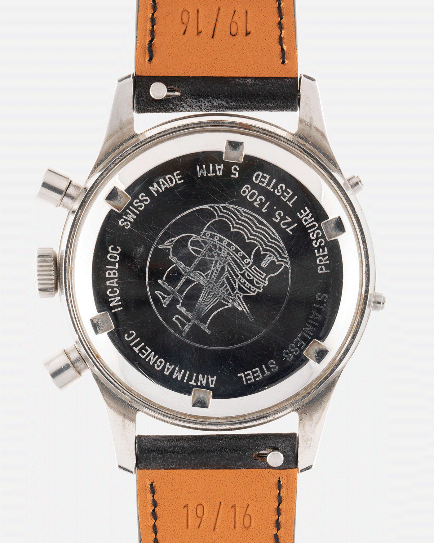 Brand: Wakmann Year: 1970’s Model: Triple Calendar Chronograph Serial Number: 71.1309.70 Material: Stainless Steel Movement: Valjoux 723 Case Diameter: 39mm Lug Width: 20mm Bracelet/Strap: Nostime Black Calf