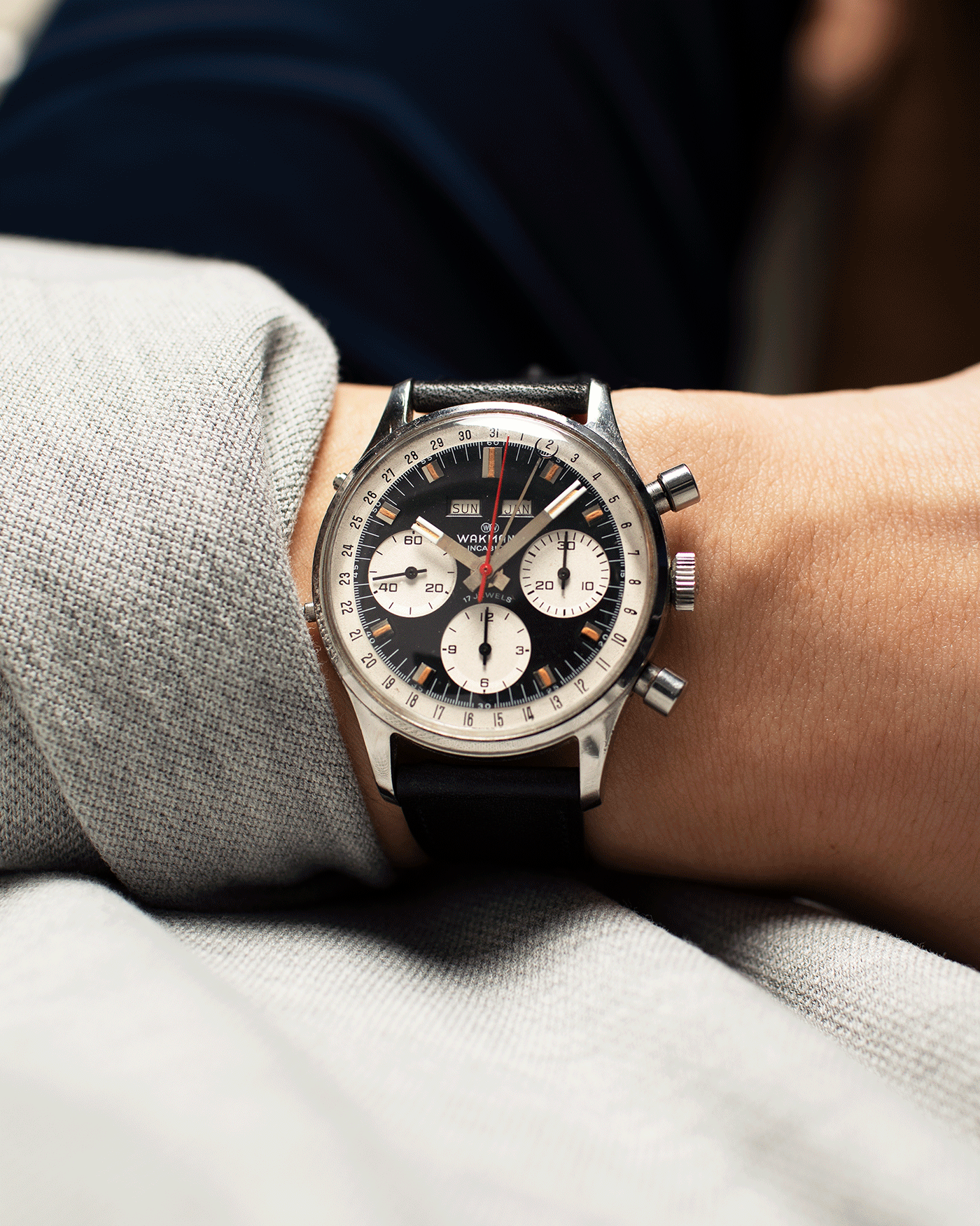 Wakmann Triple Calendar Chronograph 37mm Vintage Watch S.Song