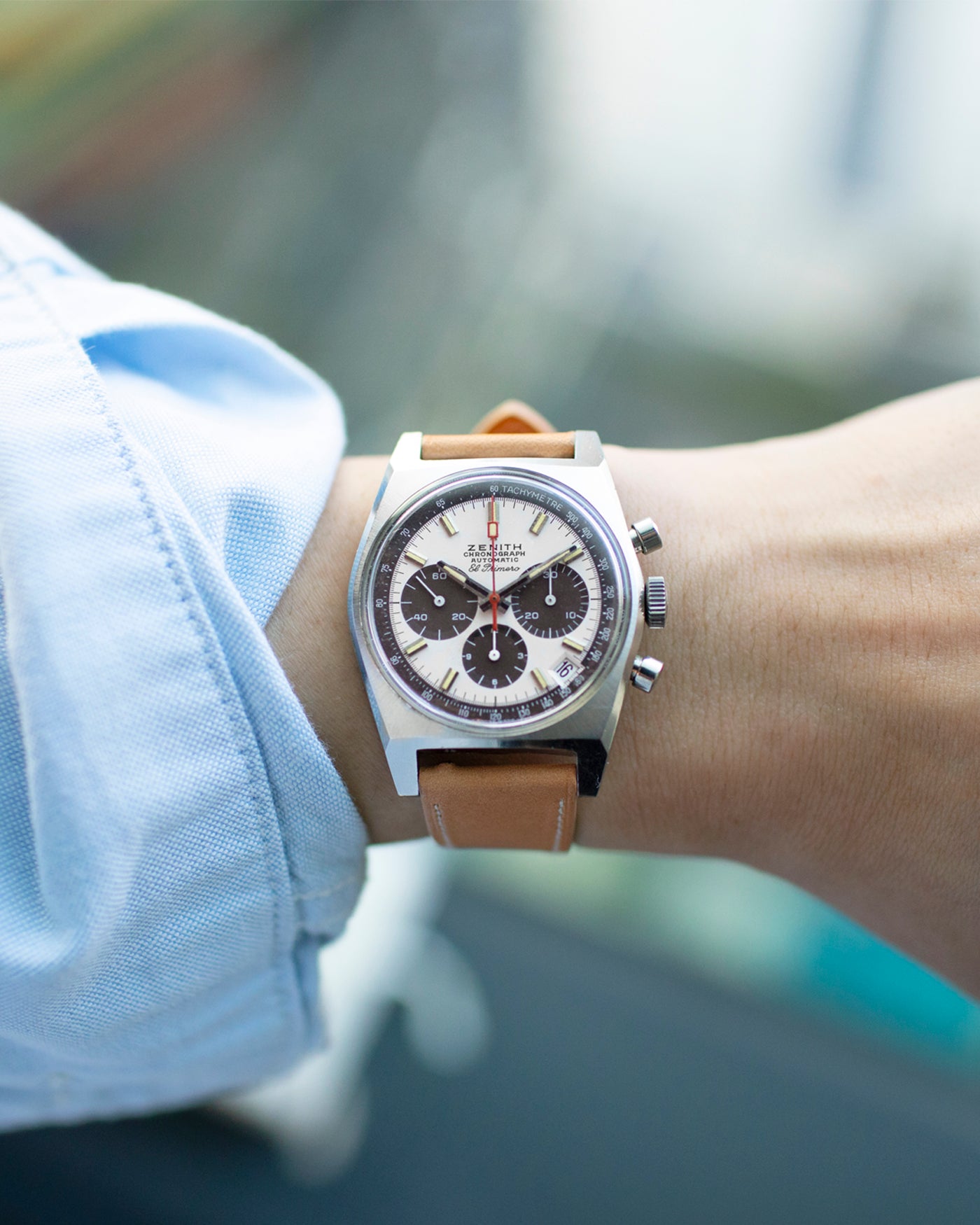 Zenith El Primero A 384 Tropical Vintage Chronograph Watch S